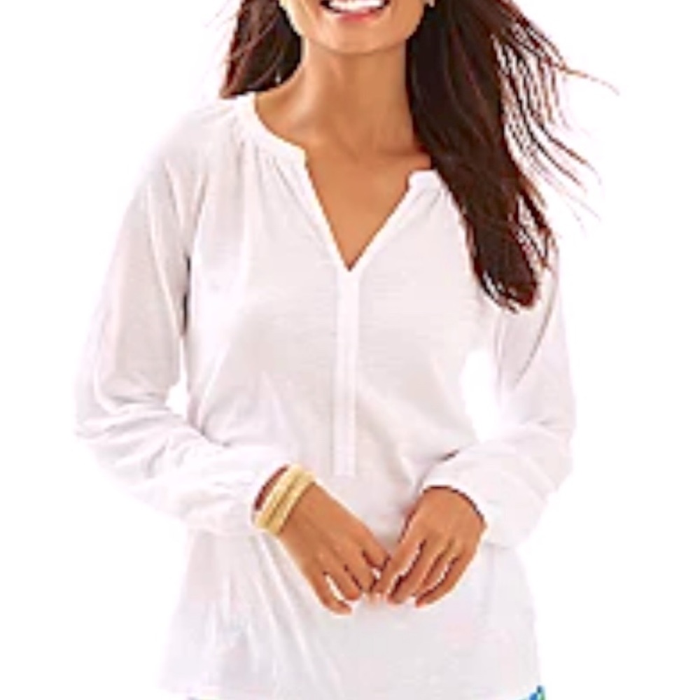 Lilly Pulitzer Meg Top Resort White XXS EUC